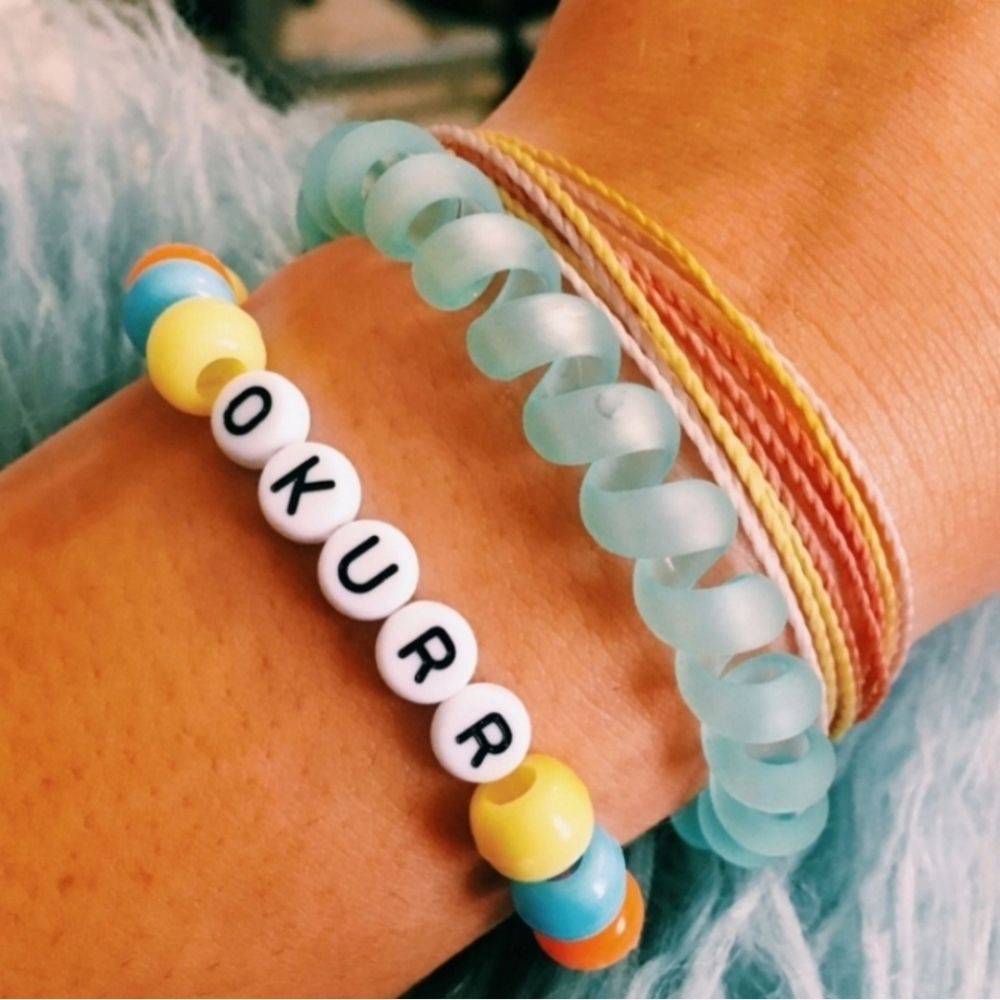 5pc Custom Pony Bead Kandi Rave VSCO Plur Bracelet - Picture 3 of 7